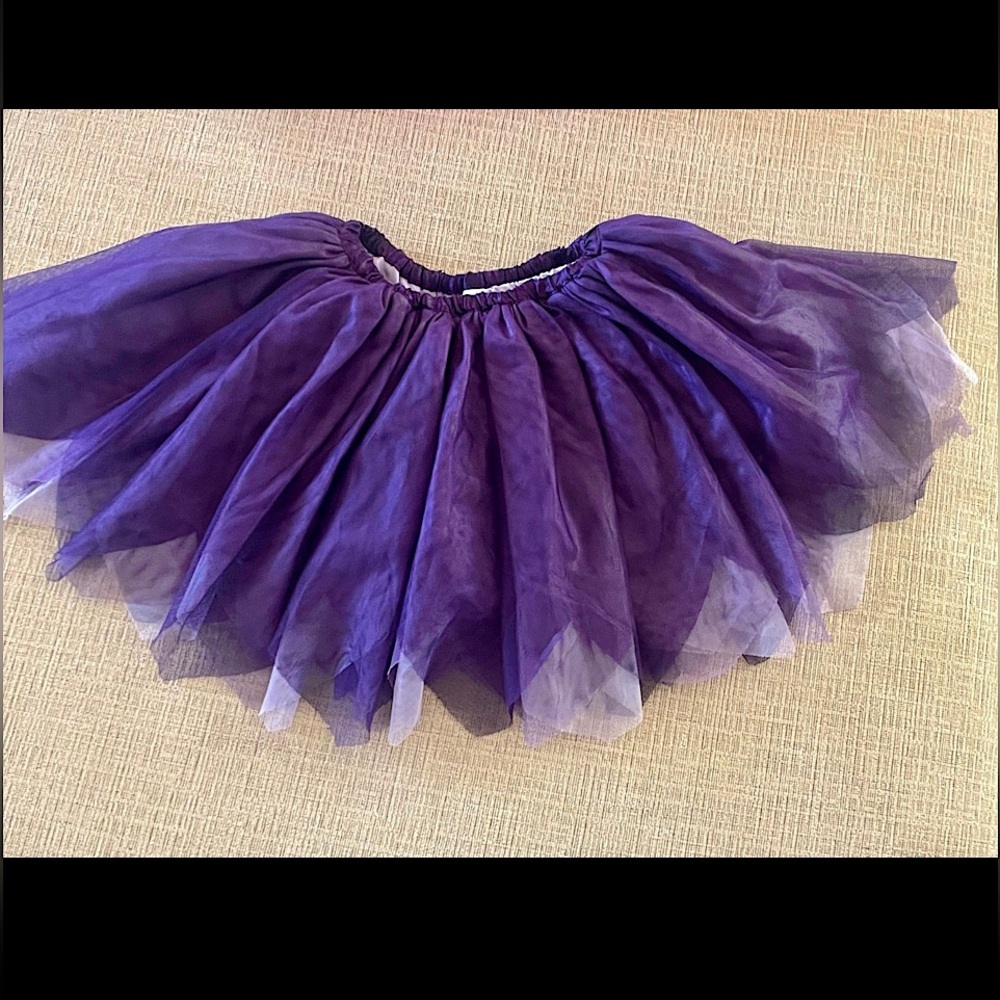Girls Purple Layered Tulle Tinkerbell Skirt
